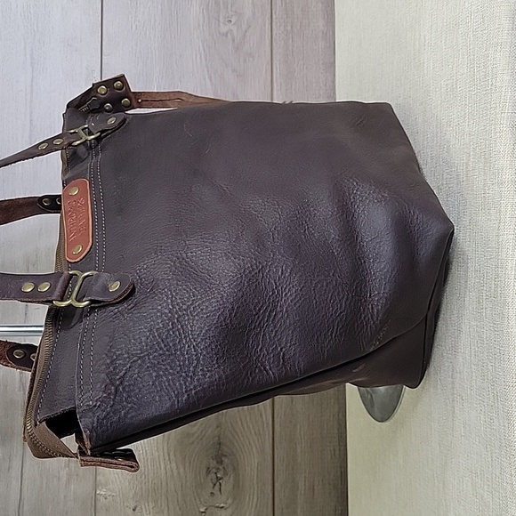 Anthropic Leathers Dark Brown Leather Tote Bag - Picture 4 of 13